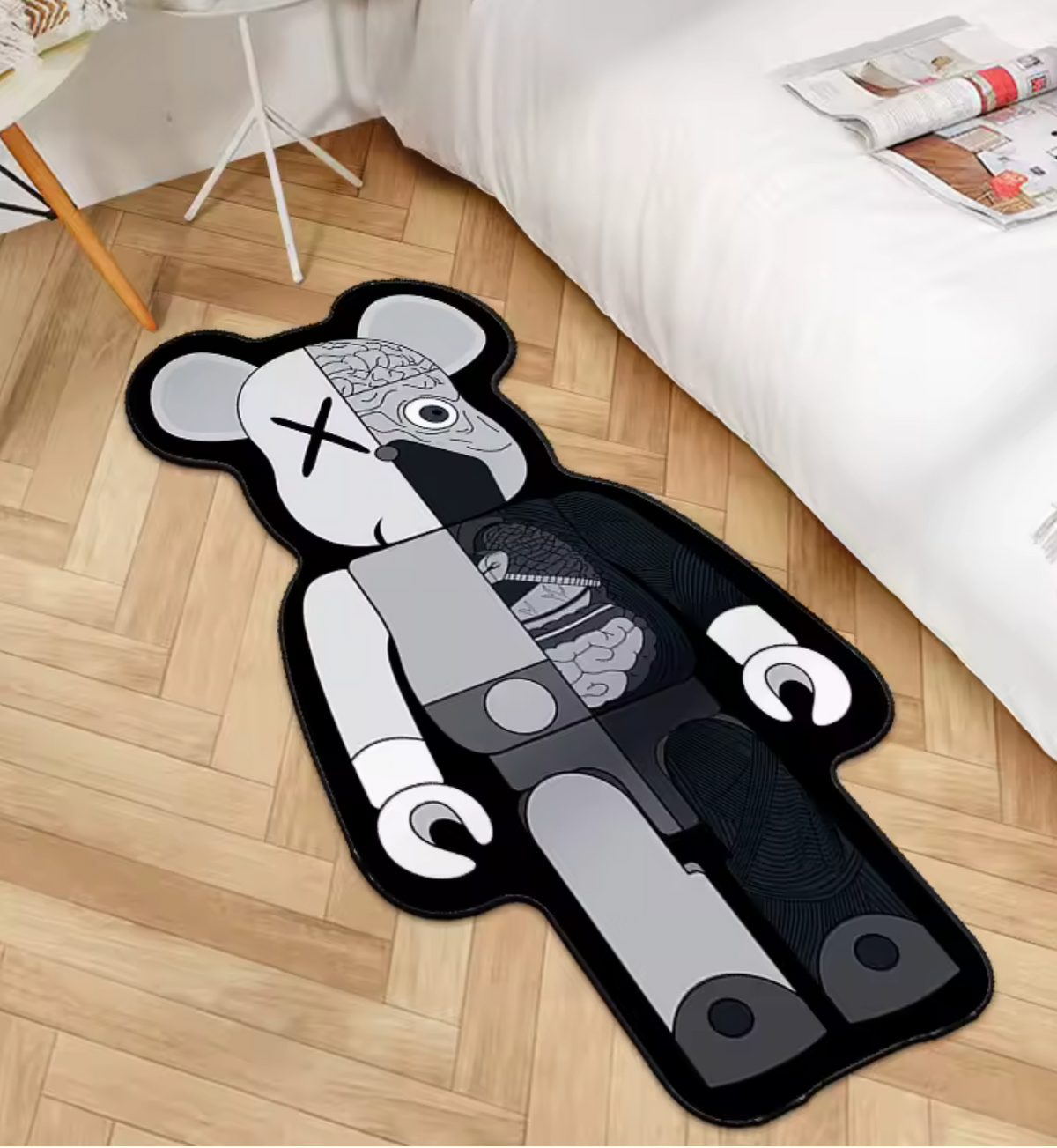 Tapis ourson Anatomie Gris