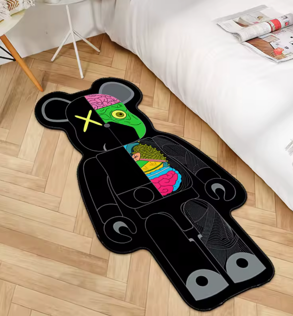 Tapis ourson Anatomie Noir